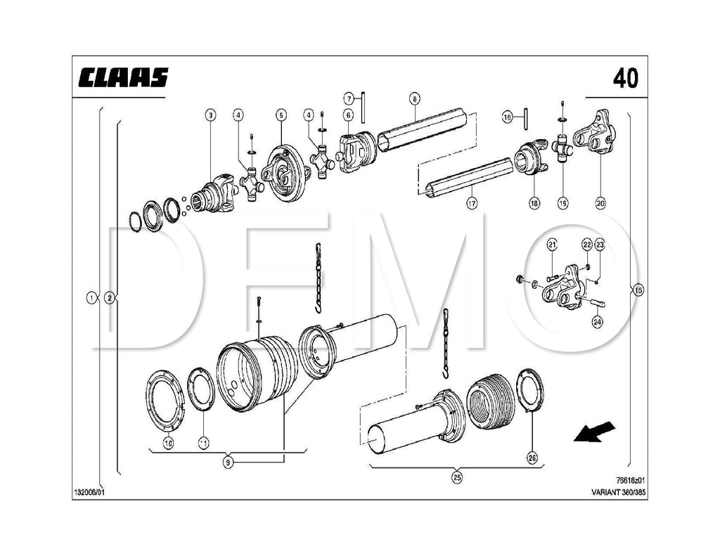 Claas Variant 280/RC Parts Catalogue, Spares Manual PDF Catalog