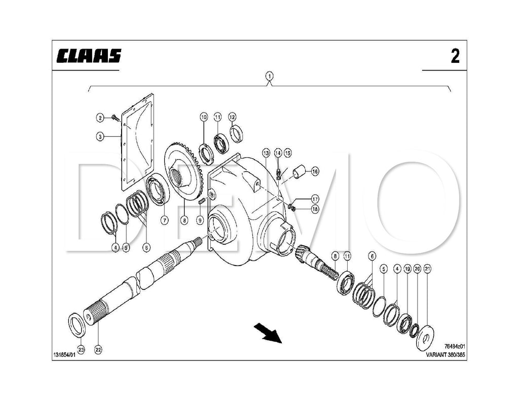Claas Variant 280/RC Parts Catalogue, Spares Manual PDF Catalog