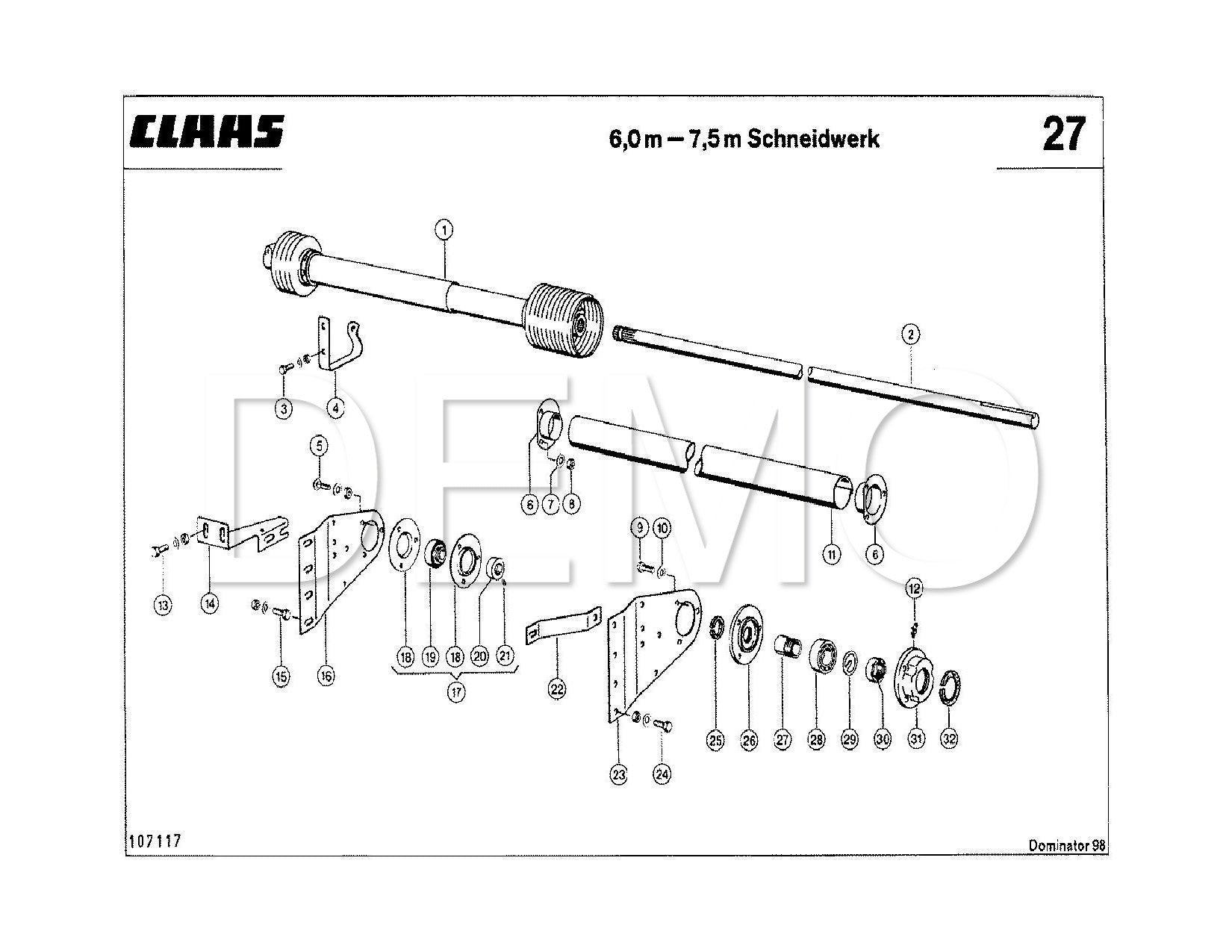 Claas Mega 218/208 Parts Catalogue, Spares List Manual PDF Catalog