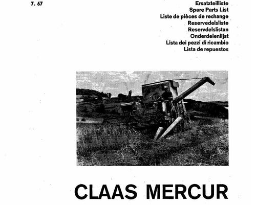 Claas Mercur Parts Catalogue - 123manuals.com