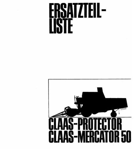 Claas Protector/Mercator 50 Parts Catalogue - 123manuals.com